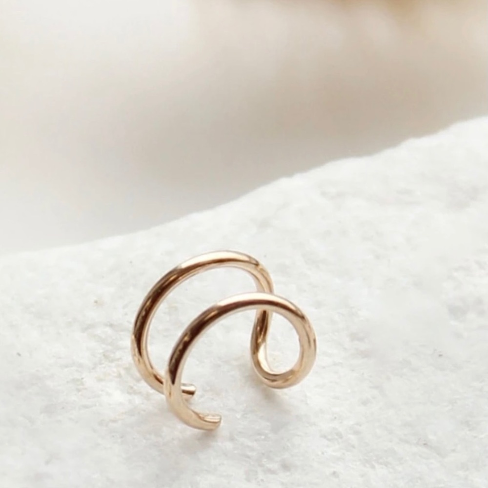Gold Ring Ear Cuff Faux Fake Piercing
